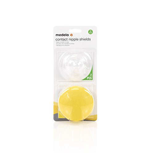 Medela Contact Nipple Shield for Breastfeeding, 24mm Medium Nippleshield, For Latch Difficulties or Flat or Inverted Nipples, 2 Count with Carrying Case, Made Without BPA, 3 Piece Set