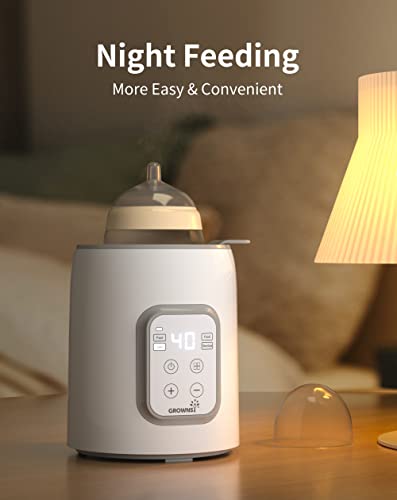 Bottle Warmer, GROWNSY 6-in-1 Fast Baby Food Heater&Defrost BPA-Free Warmer with Timer LCD Display Accurate Temperature Control for Breastmilk or Formula