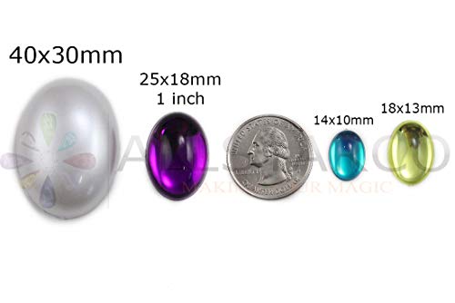 40x30mm Purple Amethyst H105 Large Flat Back Oval Acrylic Cabochons Rhinestones Plastic Gems Embellishments for Crafts, Costumes, Card Invitations, Jewelry, Cosplay - 4 Pieces