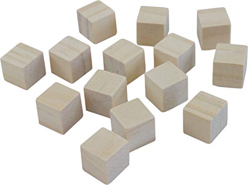 1/2 Inch Wood Craft Cubes - Pack of 200 Unfinished Wood Blocks for Craft Projects and Math Games