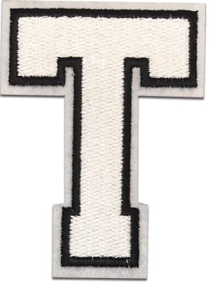 Oli and Alex Letter Iron on Patches Sew on Appliques 3.26 x 2.16 inches (White, T)… (10)