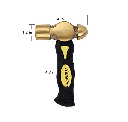 HimaPro One Pound Brass Metal Stamping Ball Pein Hammer with a complimentary heart stamp