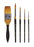 KINGART Original Gold Series Premium Golden Taklon Multimedia Artist Brushes, Painting Tools for Oil, Acrylic, Watercolor and Gouache, Gift Box, Nickel-Plated Ferrule, Synthetic Brush Hairs, Set of 5