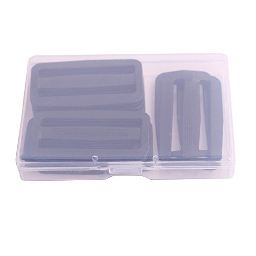 Shapenty 2 Inch Black Plastic Tri-Glide Slides Button Adjustable Webbing Triglides Slider Buckle for Belt Backpack and Bags, 8PCS