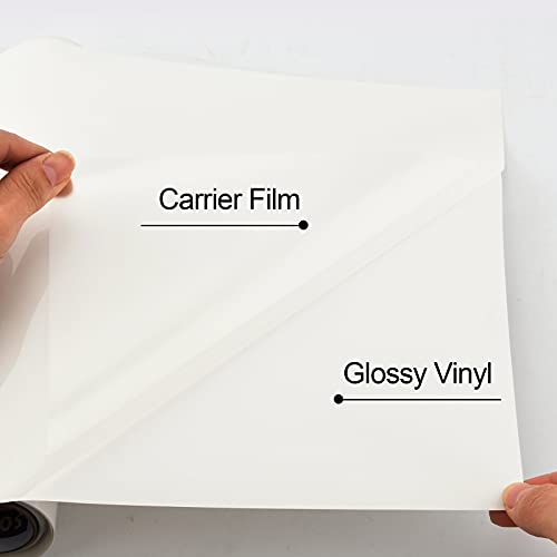 SOMOLUX HTV Iron-on Vinyl 12inch x 8feet Heat Transfer Vinyl Roll Easy to Cut & Weed Iron on Vinyl DIY Design for T-Shirts Glossy White