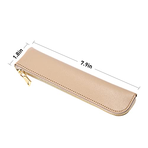 Sluxa Leather pencil case, Thin soft pen bag, Small pencil case for adults,Senior leather Minimal pencil pouch with zipper.…