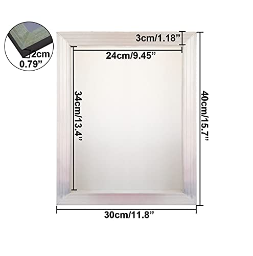 2 Pack Aluminum Silk Screen Printing Screens 12 x 16 Inch Frame-160 White Mesh