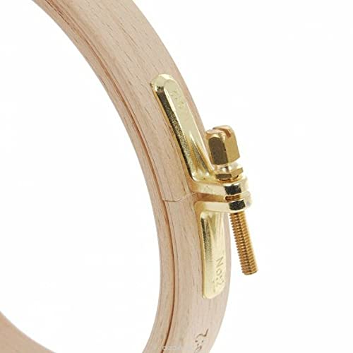 Nurge Premium Natural Beech Wood Round Quilt 16 mm Embroidery Hoop (28cm - 11 1/32 inch)