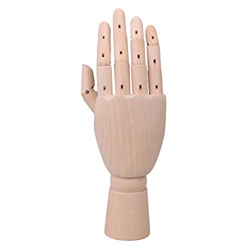 RDEXP Wooden 8" Hand Model Manikin Mannequin Right Hand for Art Drawing