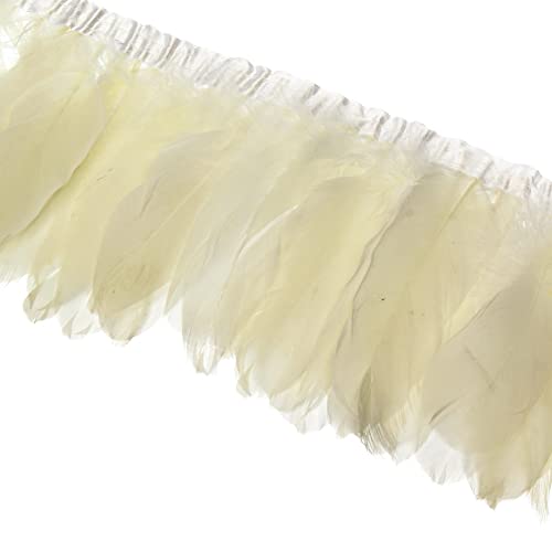 Shekyeon Duck Goose Feather Trim Fringe Sewing Craft 2 Yards (Ivory)