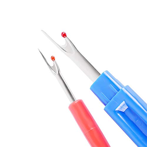 5 Pieces Colorful Seam Ripper Assortment Thread Remover Kit 2 Big and 2 Small Handy Stitch Ripper Sewing Tools with 1 Scissors for Removing Unwanted Hems and Seams