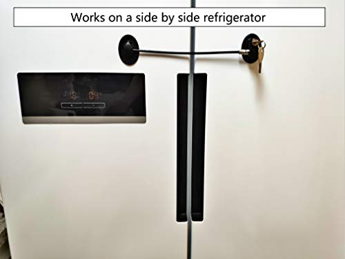 Refrigerator Door Lock with 2 Keys, File Drawer Lock, Freezer Door Lock and Child Safety Cabinet Lock by REZIPO Black