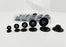 Wennuo 100Pcs Black Sewing Buttons,4-Hole Craft Buttons, 5 Sizes ,with Compartment Storage Box, Suitable for Sewing,Suit Coat Shirt Buttons，DIY Decoration (Black)