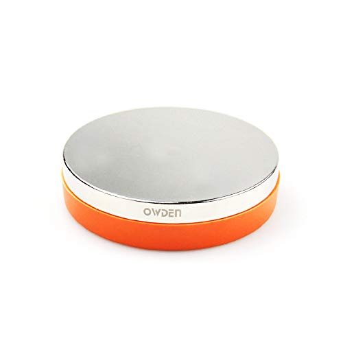 OWDEN Professional Steel Bench Block（No Rebound), Metal Bench Block for Jewelry Stamping Tool,(Diameter: 3 Inches, Height: 3/4 Inch) Steel Part: Mirror Polishing with Chrome Plating.