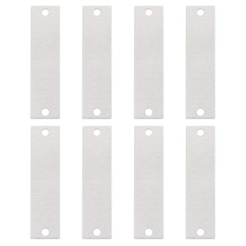 BENECREAT 30 Pack 2x1/2 Inch Aluminum Stamping Blank Tag Rectangle Links with 2 Holes and Storage Box for Necklace Bracelet Dog Tags Making