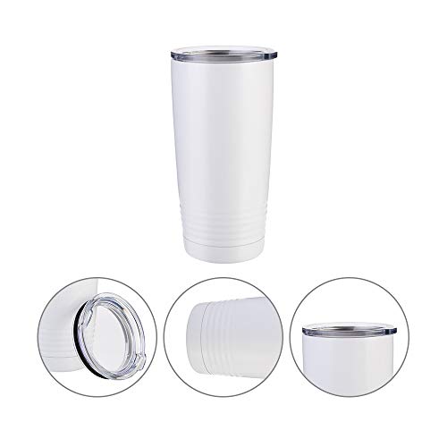 PYD Life Sublimation Blanks Tumbler White 20 OZ Stainless Steel Coffee Travel Tumbler Cups with Lid Sublimation Mugs Cups for Heat Transfer 4 Pack