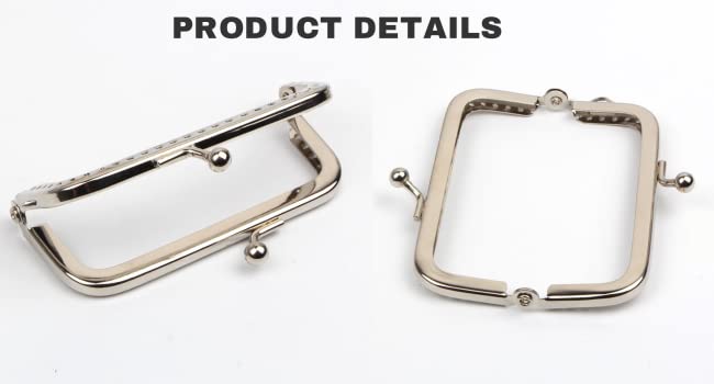 10pcs 8.5cm Handbag Frame Purse Frame Square Metal Frame Clasp Lock Clip for Purse Bag Making DIY Craft Supplies