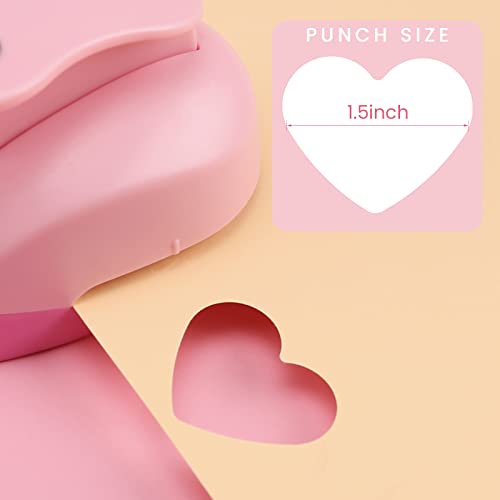 MyArTool Heart Paper Punch, 1.5 Inch Heart Punches for Paper Crafts, 38mm Heart Hole Punch for Making Scrapbook Pages, Memory Books, Card Making, Journals, Gift Tags, Homemade Confetti
