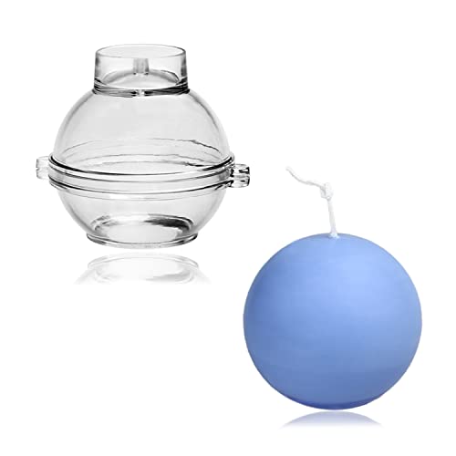 MILIVIXAY Sphere Candle Molds Durable Plastic Ball Molds for Making Candles Classic Round Mold -Diameter:2.95 inch.