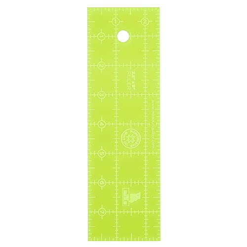 Acrylic Quilting Ruler, 2.5 inch x 8 inch | Small Ruler for Sewing, Measuring and Cutting Quilt Fabric | Straight Edge Tool for Jelly Rolls, Mini Charm Pack Quilts, and DIY Craft Projects, Green