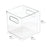 iDesign Recycled Plastic Pantry and Kitchen Storage, Freezer and Fridge Organizer Bin with Easy Grip Handles – 6” x 6” x 6”, Clear