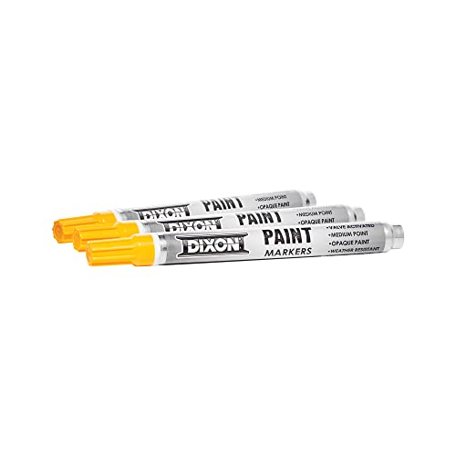 DIXON Industrial Paint Markers, Medium Tip, Box of 12 Markers, Yellow (80223)