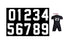 FANBRILLIANT 0 to 9 Numbers 8 inch Tall for Sports T-Shirt Jersey Iron on Heat Transfer Numbers (White)