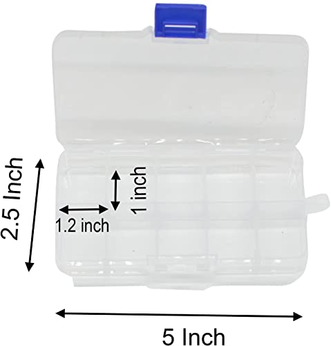 4 Pcs 10 Grids 5 Inch x 2.5 Inch Adjustable Small Removable Clear Plastic Jewelry Organizer Divider Storage Box Jewelry Earring Tool Containers (4pack(10-Grid))