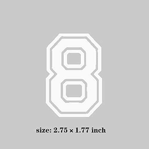 Number Iron On Stickers Heat Transfer Vinyl Number Appliques 0 to 9 Patches DIY Crafts Decorations Accessories Supplies for Jersey Football Baseball Sports Team T-Shirt 3 Inch Tall (White) 2 Set