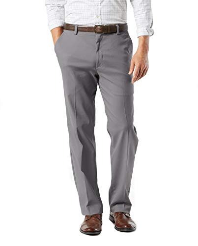 DOCKERS Men's Classic Fit Easy Khaki Pants (Regular and Big & Tall), Burma Grey (Stretch), 48W x 32L