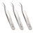 Beaditive High Precision Curved Tip Tweezers 3 Pack - 4.5" Craft Tweezers for Sewing, Beading & DIY Crafts - Non-Serrated Jewelry Tweezer Set with Fine Curved Tips - Stainless Steel Hobby Tweezers