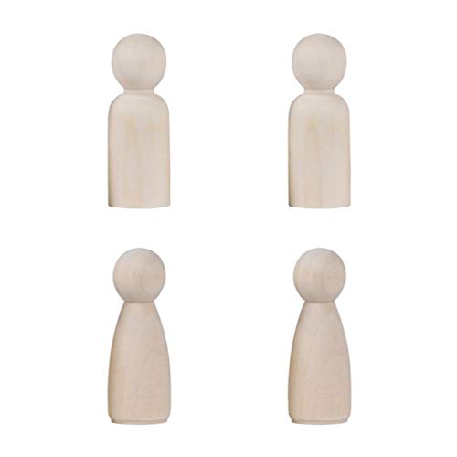NUOBESTY Natural Unfinished Wooden Peg Doll Bodies Family Member Great for Arts and Crafts 20 Pcs