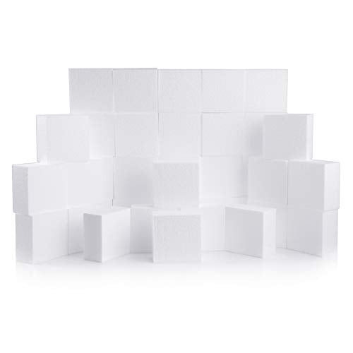 Silverlake Craft Foam Block - 36 Pack of 4x4x2 EPS Polystyrene Blocks for Crafting, Modeling, Art Projects and Floral Arrangements - Sculpting Blocks for DIY School & Home Art Projects (36)
