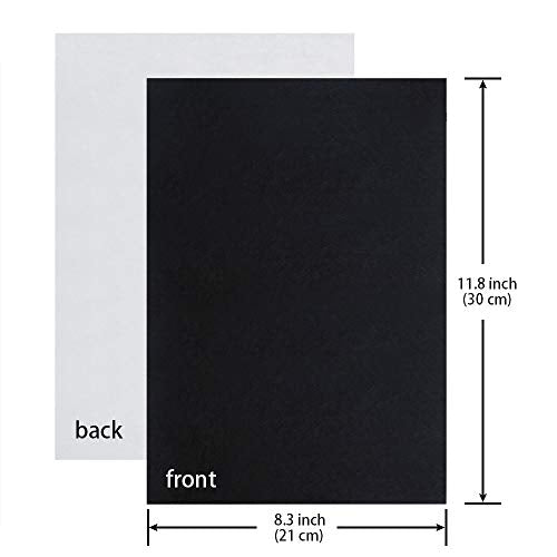 Sntieecr 10 Pieces Black Adhesive Back Felt Sheets, 1.6mm Thickness Fabric Sticky Back Sheets, A4 Size 8.3" x 11.8" (21cm x 30cm) for DIY Craft and Home Decorations