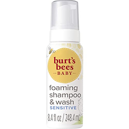 Burts Bees Baby Foaming Shampoo & Wash for Sensitive Skin, Fragrance Free Baby Wash - 8.4 Fl Oz (Pack of 3)