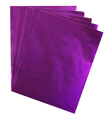 Hygloss Metallic Foil Paper for Arts and Crafts, Classroom Activities and Artists-Party or Holiday Décor-8.5" x 11"-Purple-100 Sheets, Purple 100 Piece