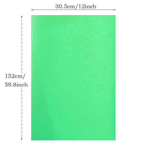 Heat Transfer Vinyl,Glow in The Dark HTV Vinyl 1 Roll Size 12 x 59.8 inch PU Irons on Transfer for Shirts (Green)