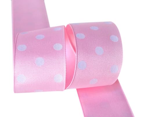 Ribbon Bazaar Grosgrain Polka Dots - Light Pink 7/8" 25yd