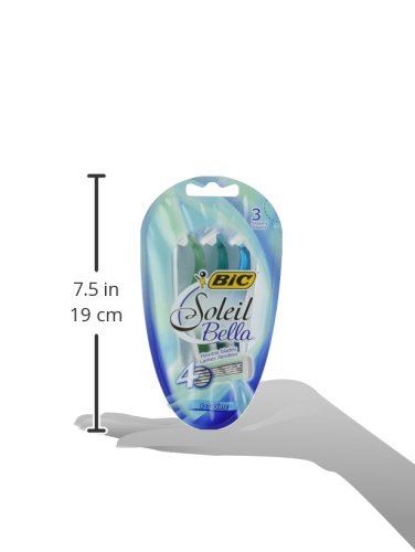 BIC Soleil Comfort 4-Blade Disposable Razors for Women Sensitive Skin Razor for a Smooth and Close Shave, 3 Piece Razor Set