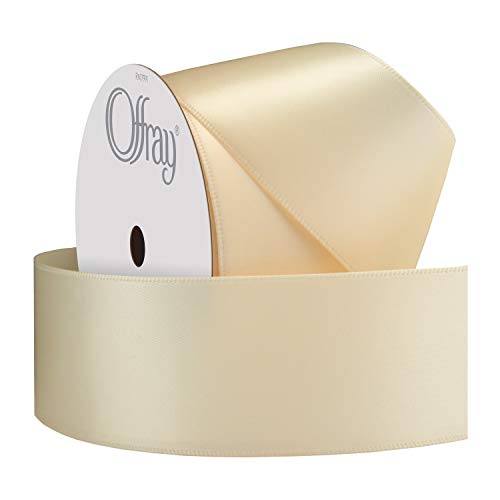 Offray Berwick 1.5" Wide Double Face Satin Ribbon, Ivory, 10 Yds
