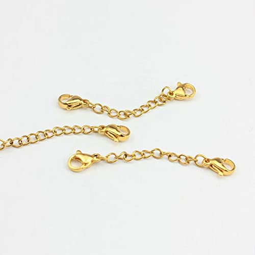 Necklace Extenders 14K Gold Plated Solid Brass Chain Extension Extenders for Necklace Bracelet Anklet（1 2 3 inch）