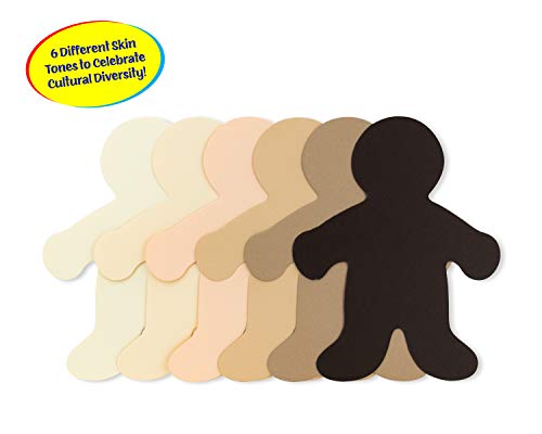 Hygloss Products People Paper Cut Outs Culturally Diverse Family, Cardstock, 5" Wee Kid-24 ct, 5-Inch, Assorted 24 Count