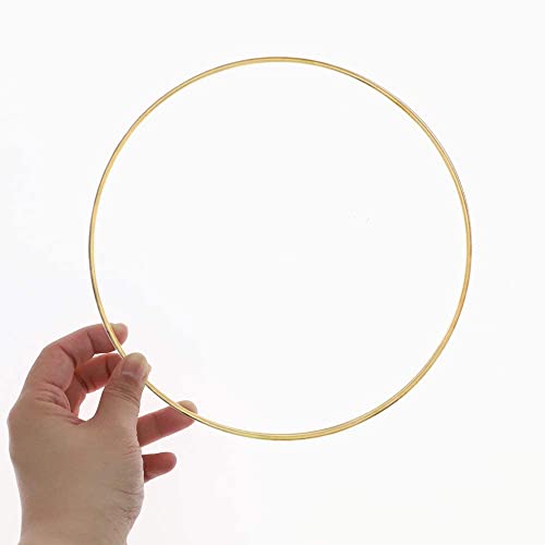 OUTUXED 8pcs Metal Rings for Crafts Dream Catcher Rings Metal Hoops Macrame Ring, Gold Macrame and Dream Catcher Supplies, Centerpiece Table Decorations (8inch)