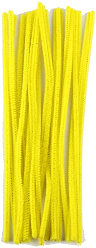 Touch of Nature 25pc Chenille Stems - 6mm x 12in - Pipe Cleaner - Wire Chenille Stems - Kids Crafts (Yellow)