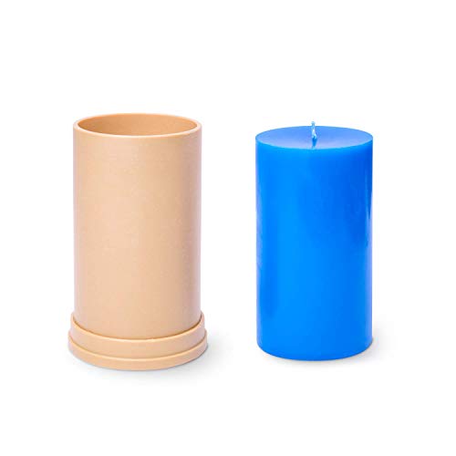 Candle Shop - Сylinder Mold - Height: 5.1 in, Width: 2.7 in - 30 ft. of Wick Included as a Gift - Plastic Candle molds for Making Candles