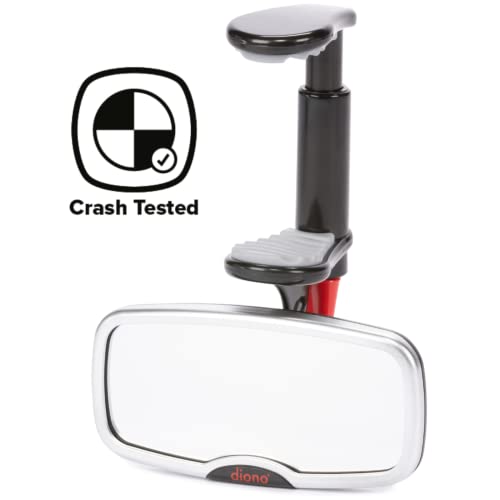 Diono See Me Too Rear View Forward Facing Baby Mirror for Car, Fully Adjustable Driver Mirror with Wide Crystal Clear View, Shatterproof, Crash Tested