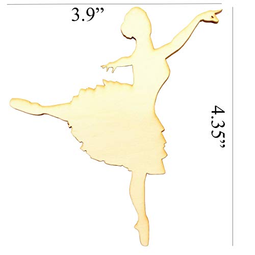 Summer-Ray 15pcs Wooden Silhouette Ballerina in Arabesque Pose Wooden Craft Piece 4.35"