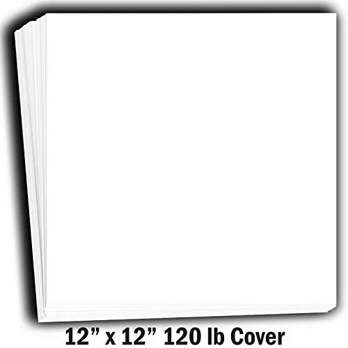 Hamilco White Cardstock Scrapbook Paper 12x12 Heavy Weight 120 lb Cover Card Stock – 25 Pack