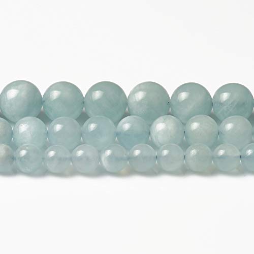 Yochus 10mm Aquamarine Beads Round Loose Stone Beads for Jewelry Making