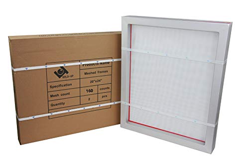 20 x 24 Inch Pre-Stretched Aluminum Silk Screen Printing Frames with 160 White Mesh (2 Pack Screens)